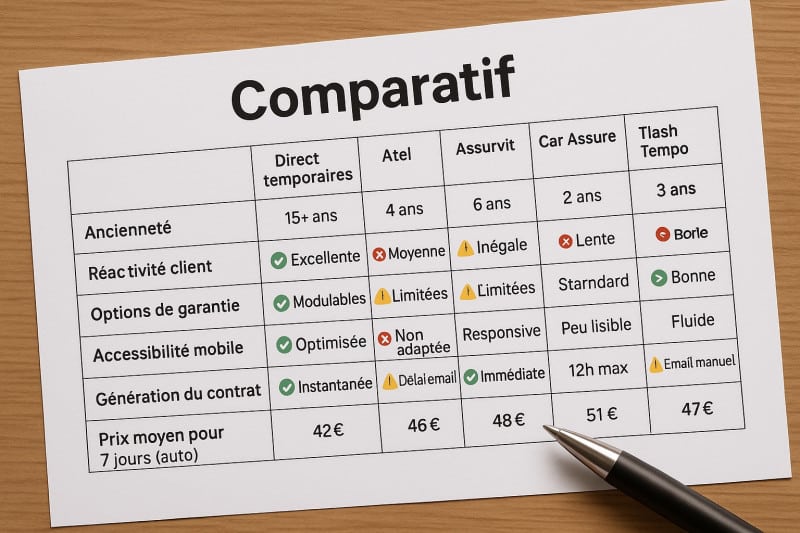 comparatif assurances temporaires